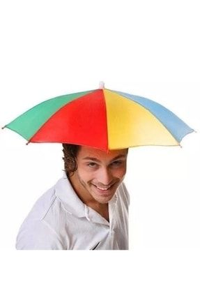 Dekoratif Şemsiye Şapka Şemsiye Lastikli Kafa Şemsiyesi Yağmur Güneş Koruyucu Şemsiye ANKARYH-6064