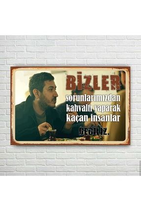Feyyaz Yiğit Gibi Retro Ahşap Poster GIBIFYZ430