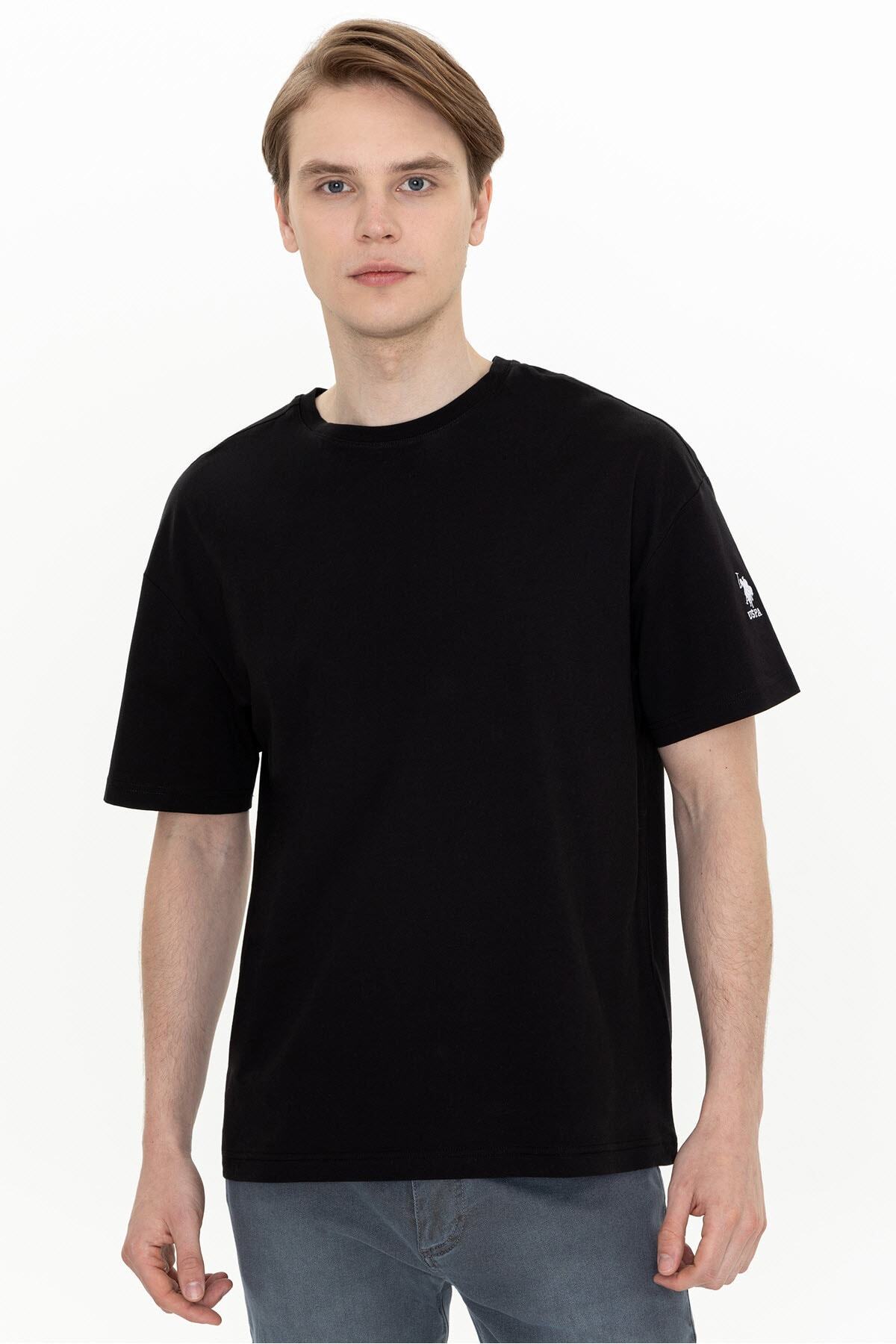 تیشرت مردانه مشکی یو اس پولو | G081SZ011.000.1422820 اورجینال - تصویر 3