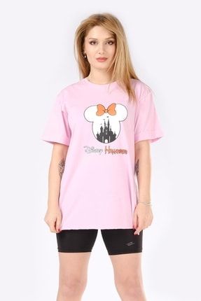 Kadın Disney Halloween Baskı T-shirt Pembe TRKY.5014
