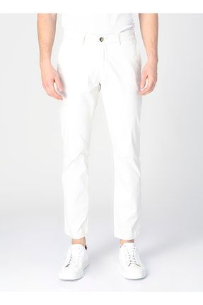 Slim Fit Beyaz Siyah Chino Pantolon - Karl 505699193