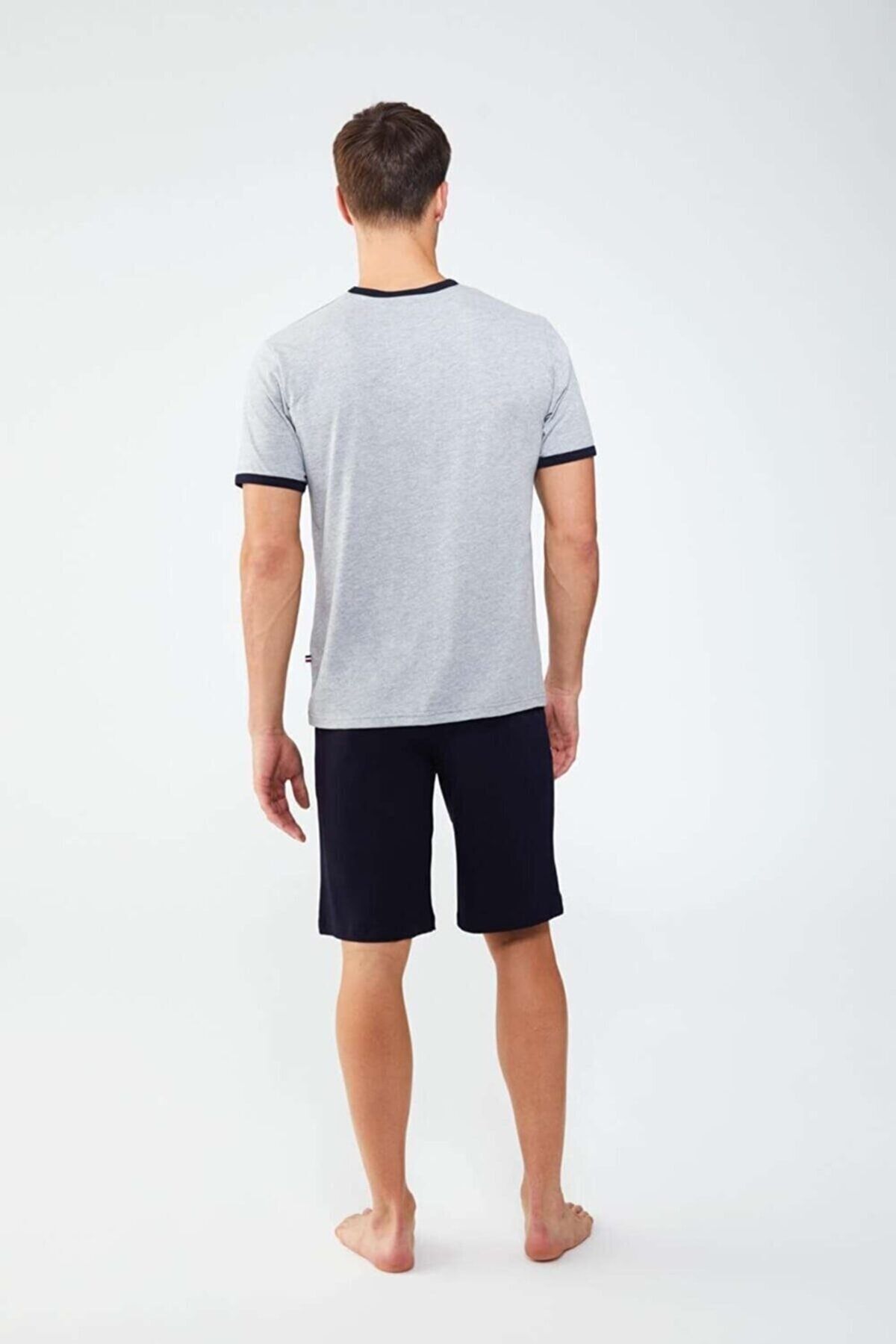 ست پیژامه خاکستری مردانه کت و شلوار تی شرت O18x5y41 U.S. Polo Assn.