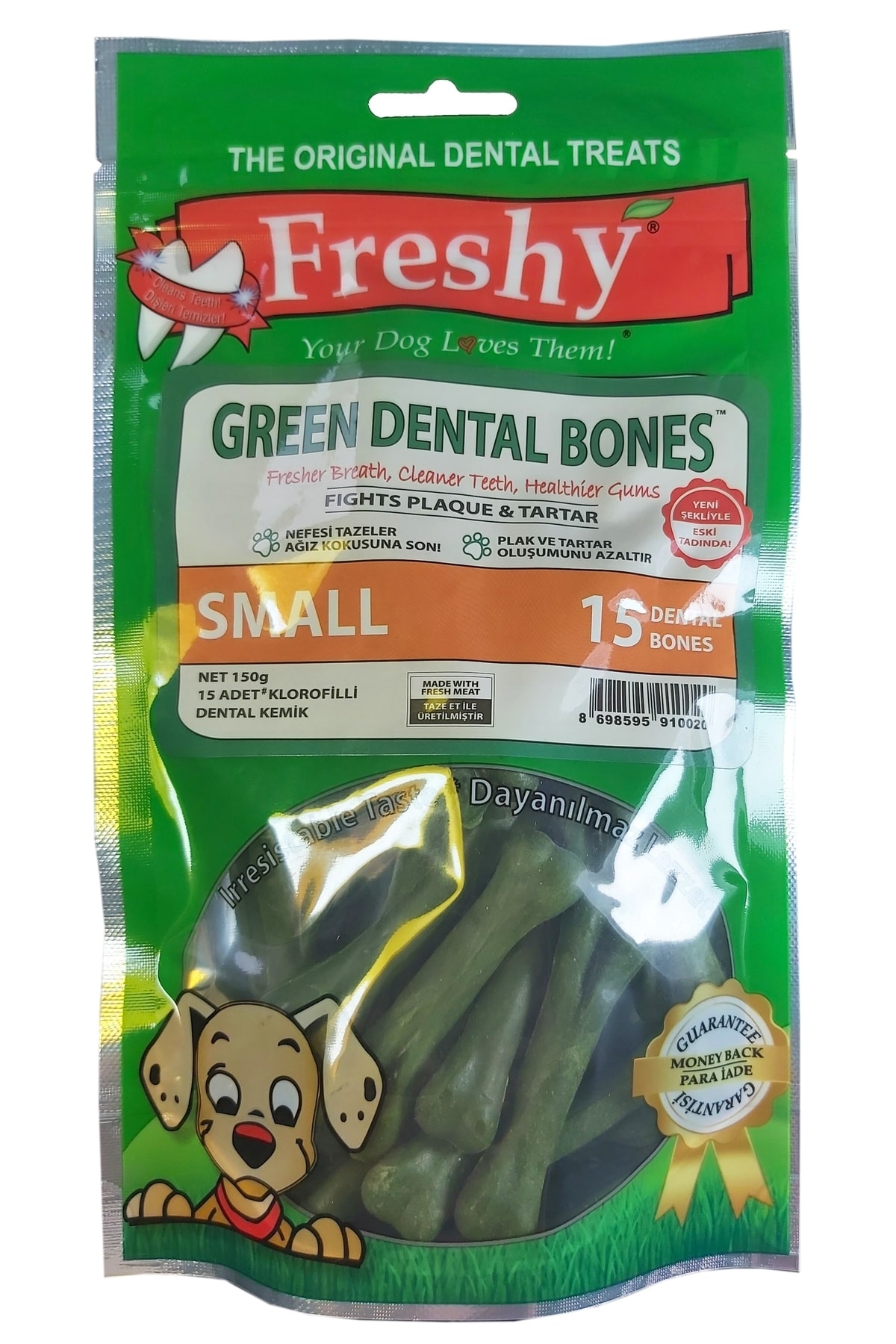 Freshy Green Dental Bones - Small - Küçük Boy Dental Ödül Kemik