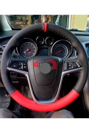 Peugeot 206 Uyumlu Dikmeli Direksiyon Kılıfı Iki Renkli Yüzüklü Kırmızı Yzk.KRM.206