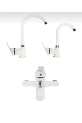Lupobıanco Beyaz 3 Lü Set Banyo-mutfak-lavabo Özel Seri Set vdxv