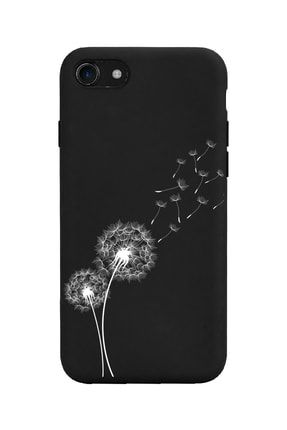 Iphone 7 - 8 uyumlu - Se Karahindiba Tasarımlı Siyah Premium Telefon Kılıfı iphone7siyahprm0583
