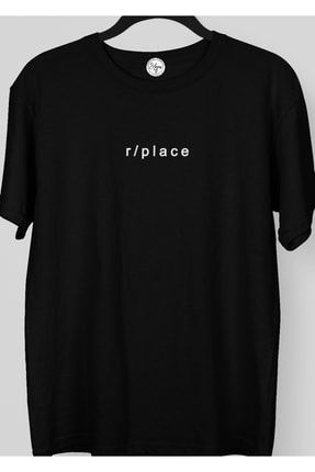 Reddit R/place Çift Yön Baskılı Oversize T-shirt Unisex r/place