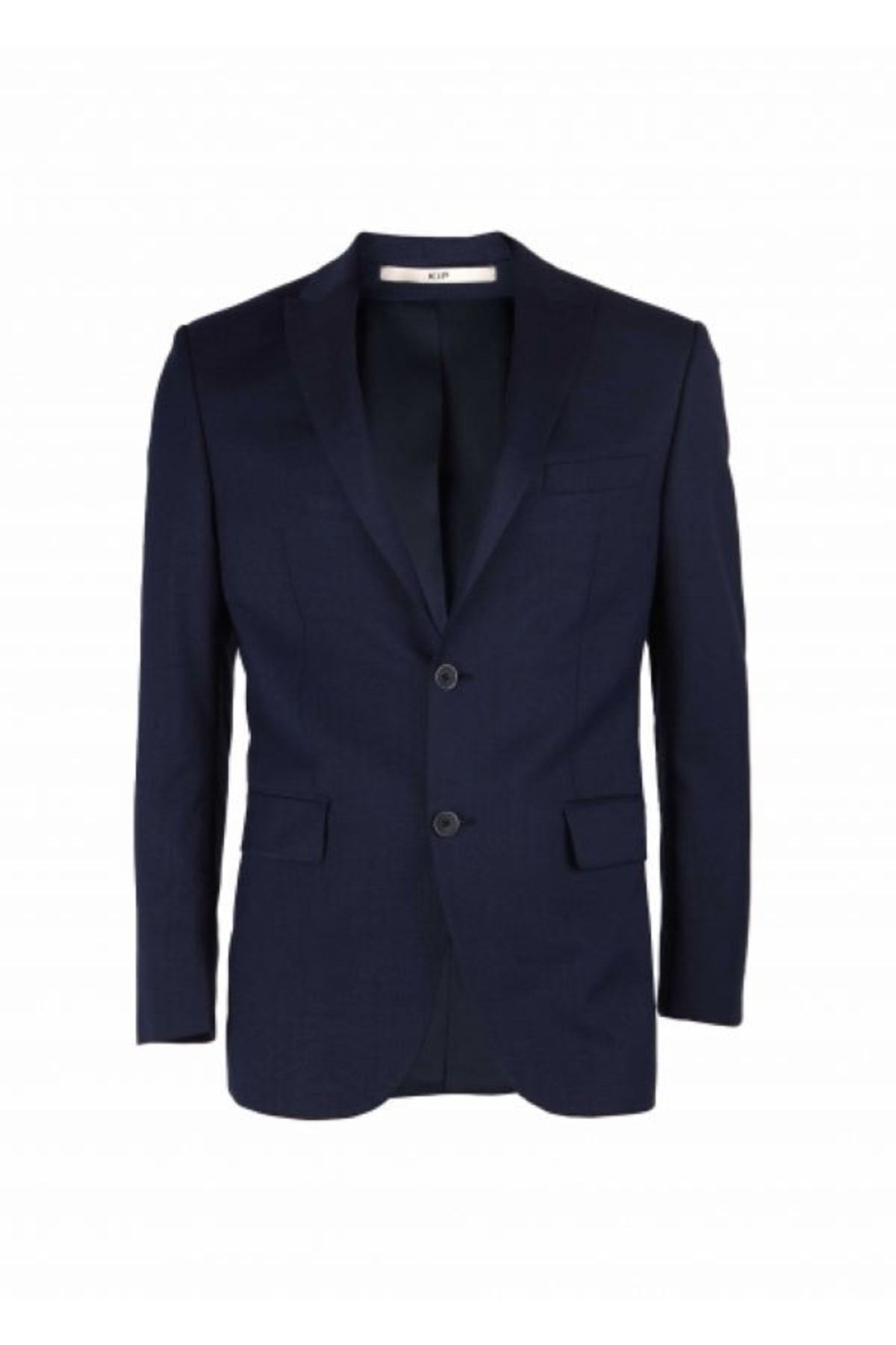 Kip Lacivert Mikro Dokuma Mono Yaka Slim Fit