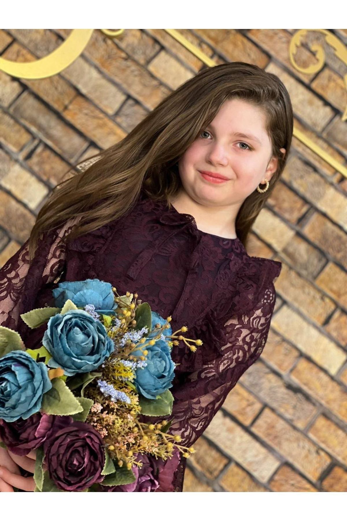 Asel Model Mürdüm Renk Elbise