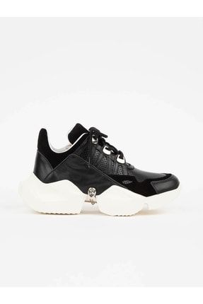 Eire Siyah Deri Kadın Sneaker D-8709