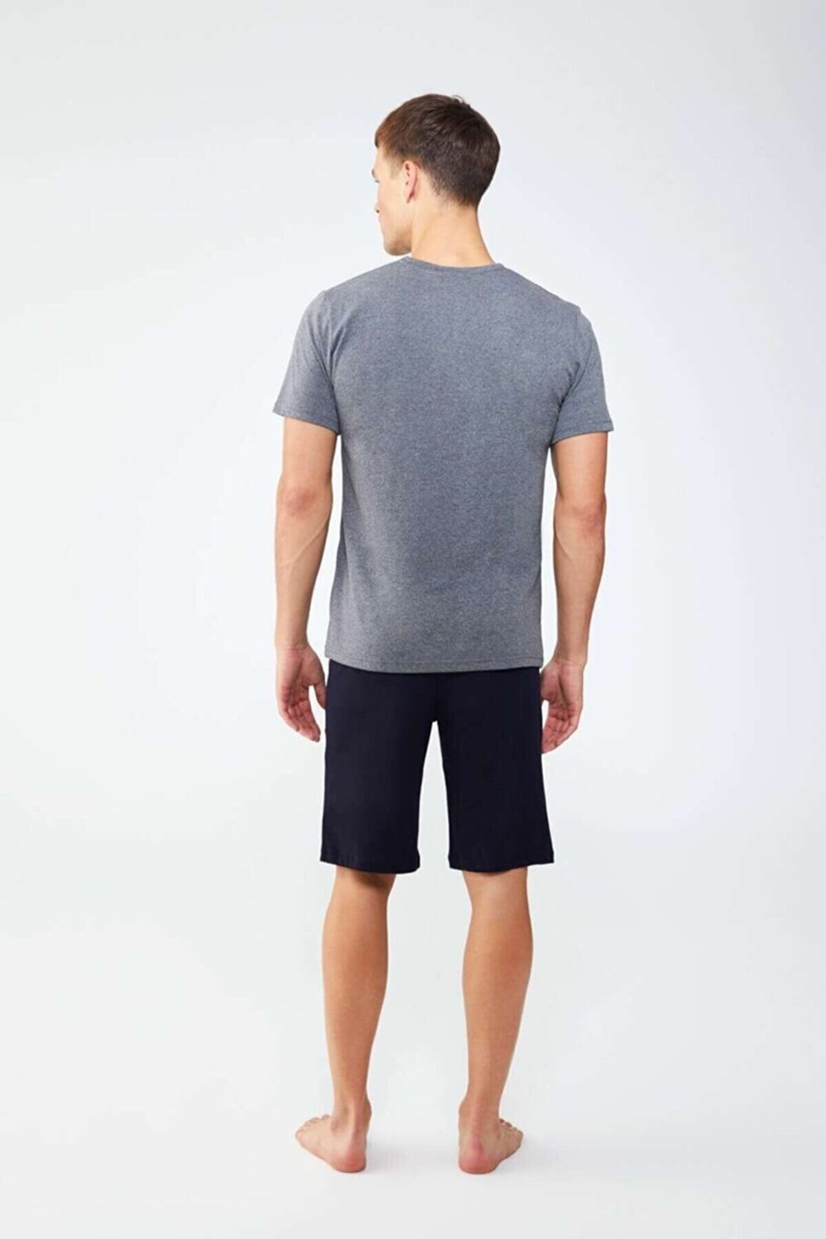 ست پیژامه خاکستری مردانه کت و شلوار تی شرت O18x5y44 U.S. Polo Assn.