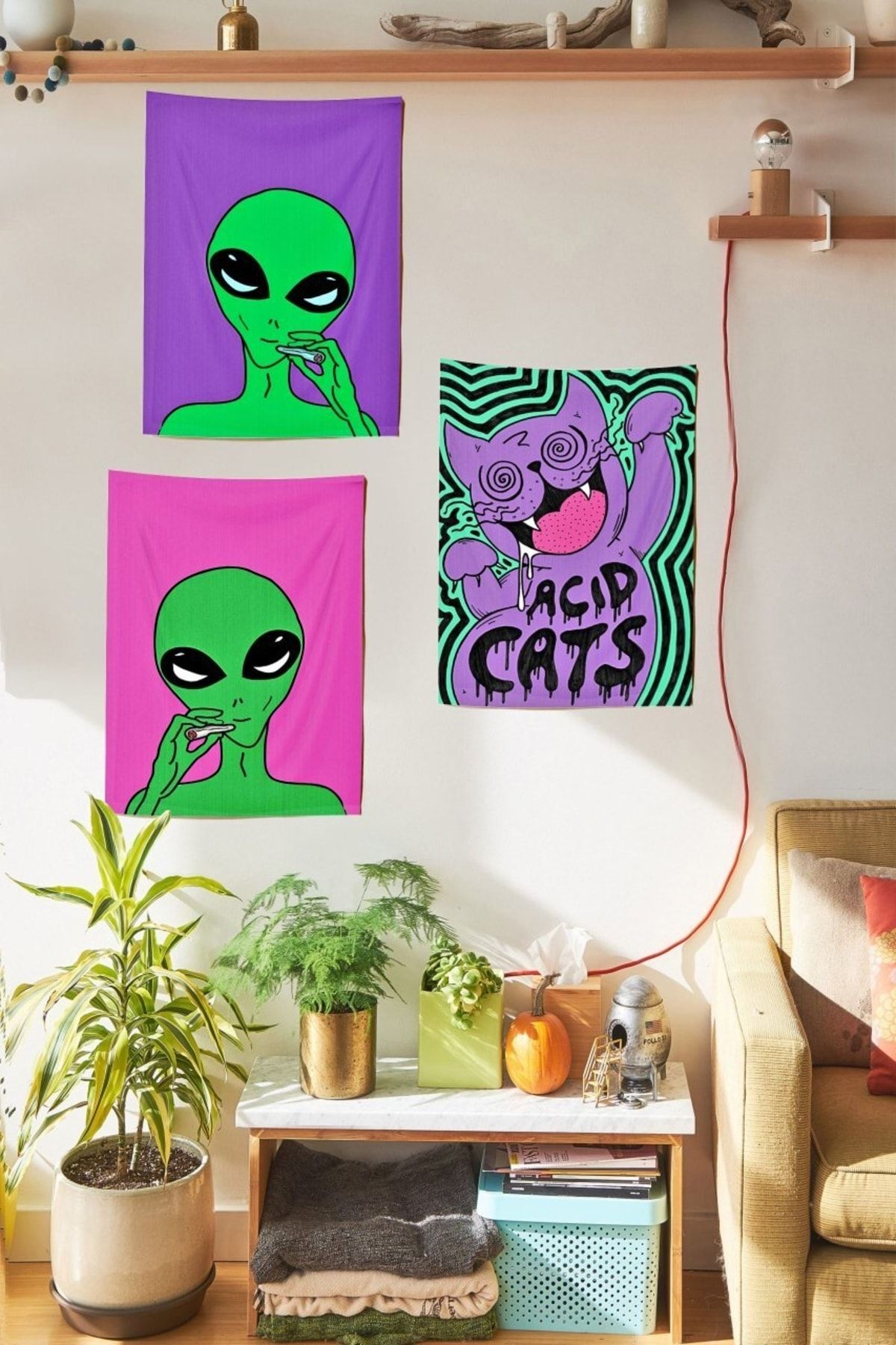 Acid Cats 3 �lü Duvar Halısı Seti Fiyatı, Yorumları TRENDYOL