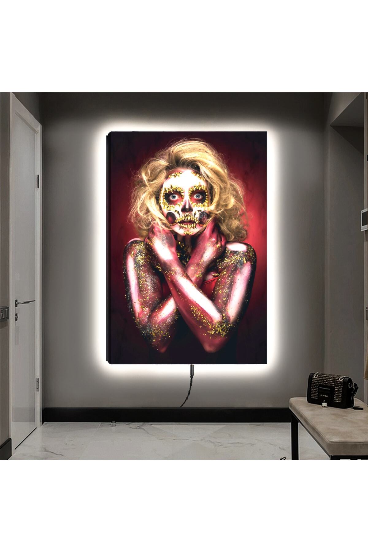 Zevahir Mobilya Dekorasyon Ledli 90x60 Genç Kadın Kanvas Tablo Fiyatı