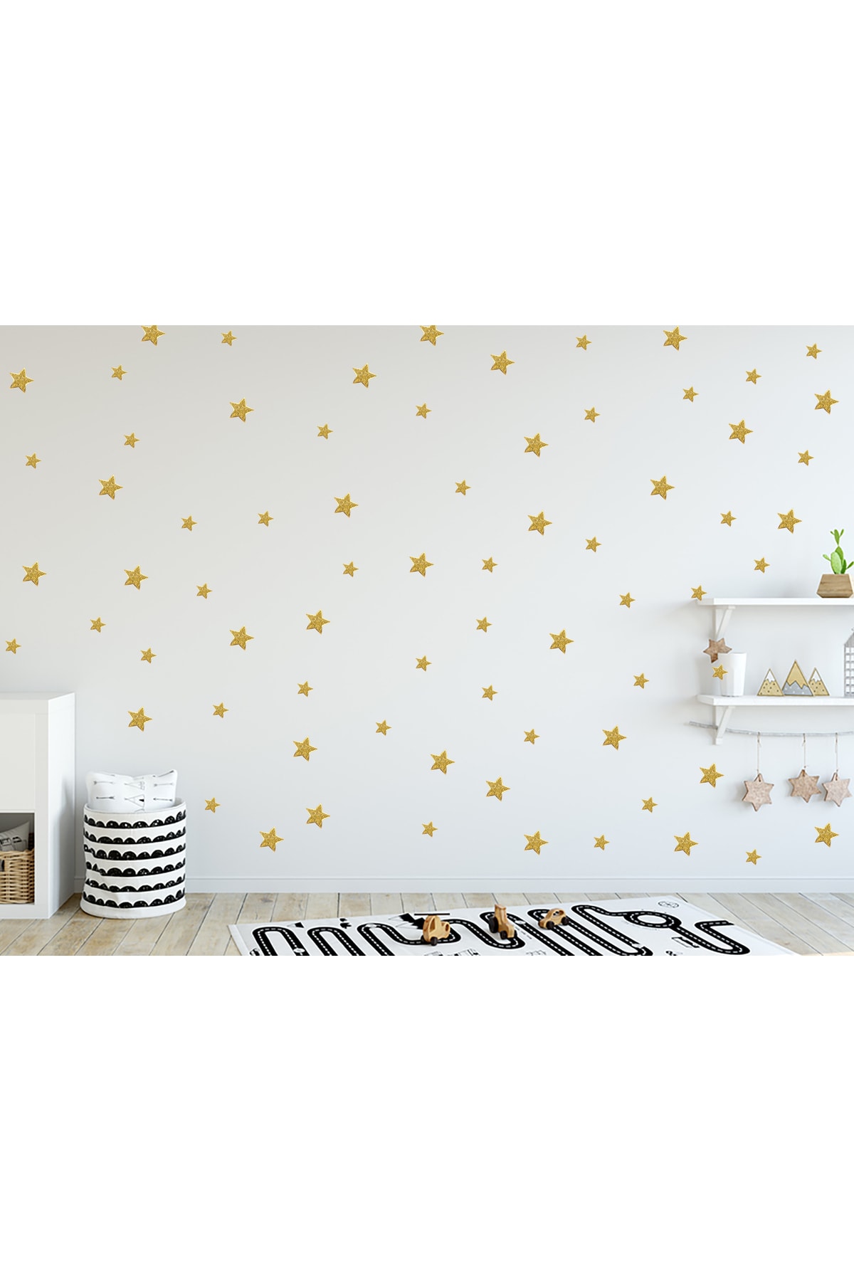 Sticker Sepetim Gold Sarı Yıldız Yağmuru 3,5,7 Cm Xl 100 Adet Çocuk Odası Duvar Dolap Sticker fotoğrafı 2 (önizleme)