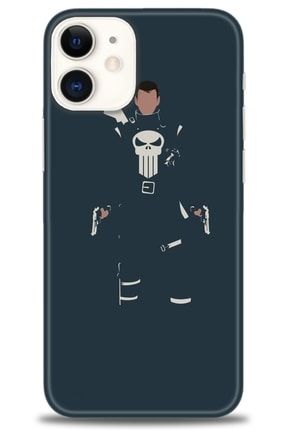 Iphone 12 Kılıf Hd Baskılı Kılıf - Punisher + Temperli Cam kmap-iphone-12-v-41-cm