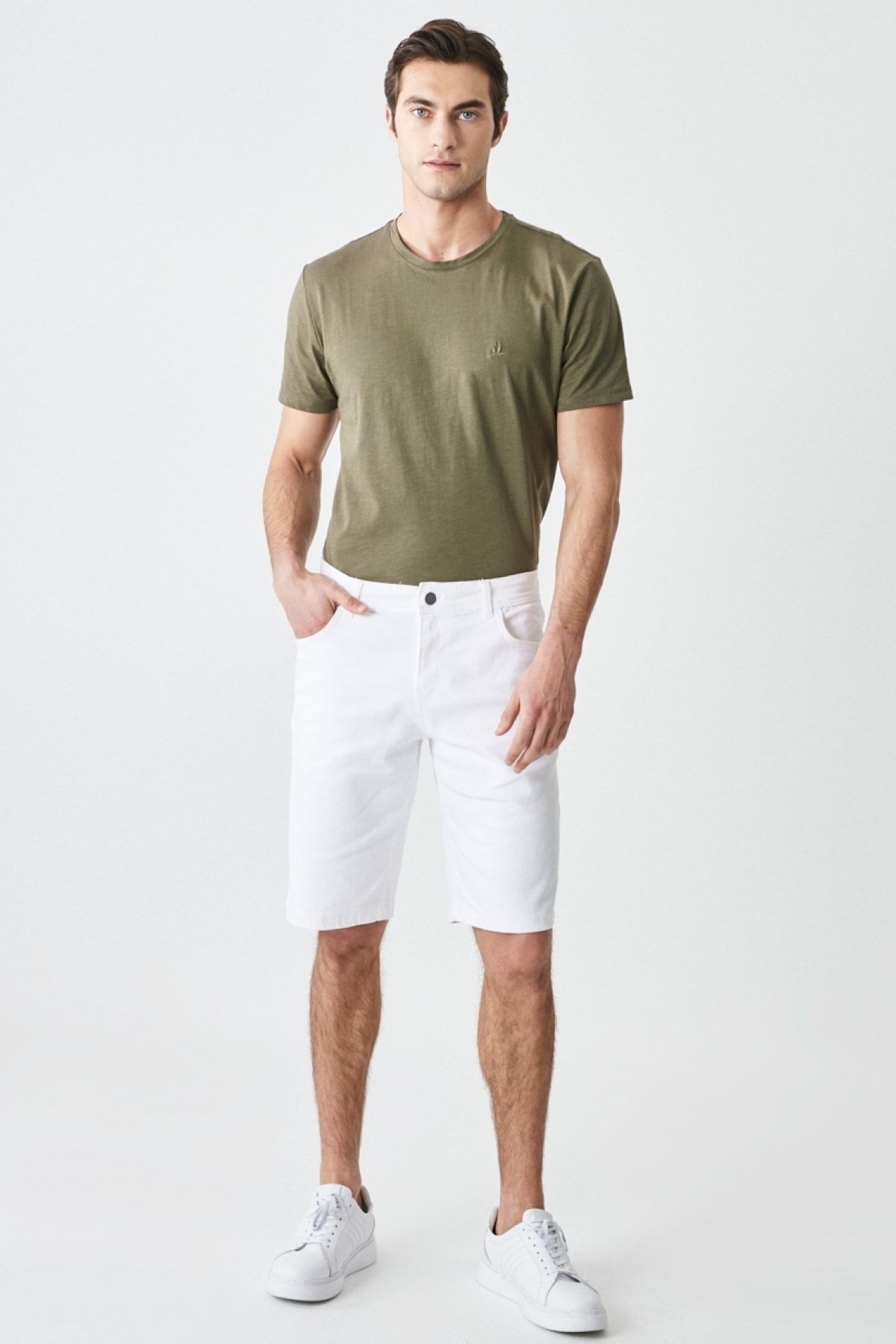 Mens tight hot sale white shorts