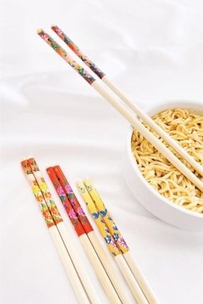 Desenli Organik Bambu Çin Çubuğu Chop Sticks 10 Çift A664