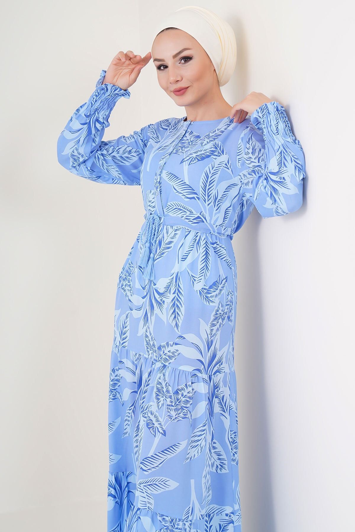 Bigdart-2145 Rochie Hijab Model - Albastru 4