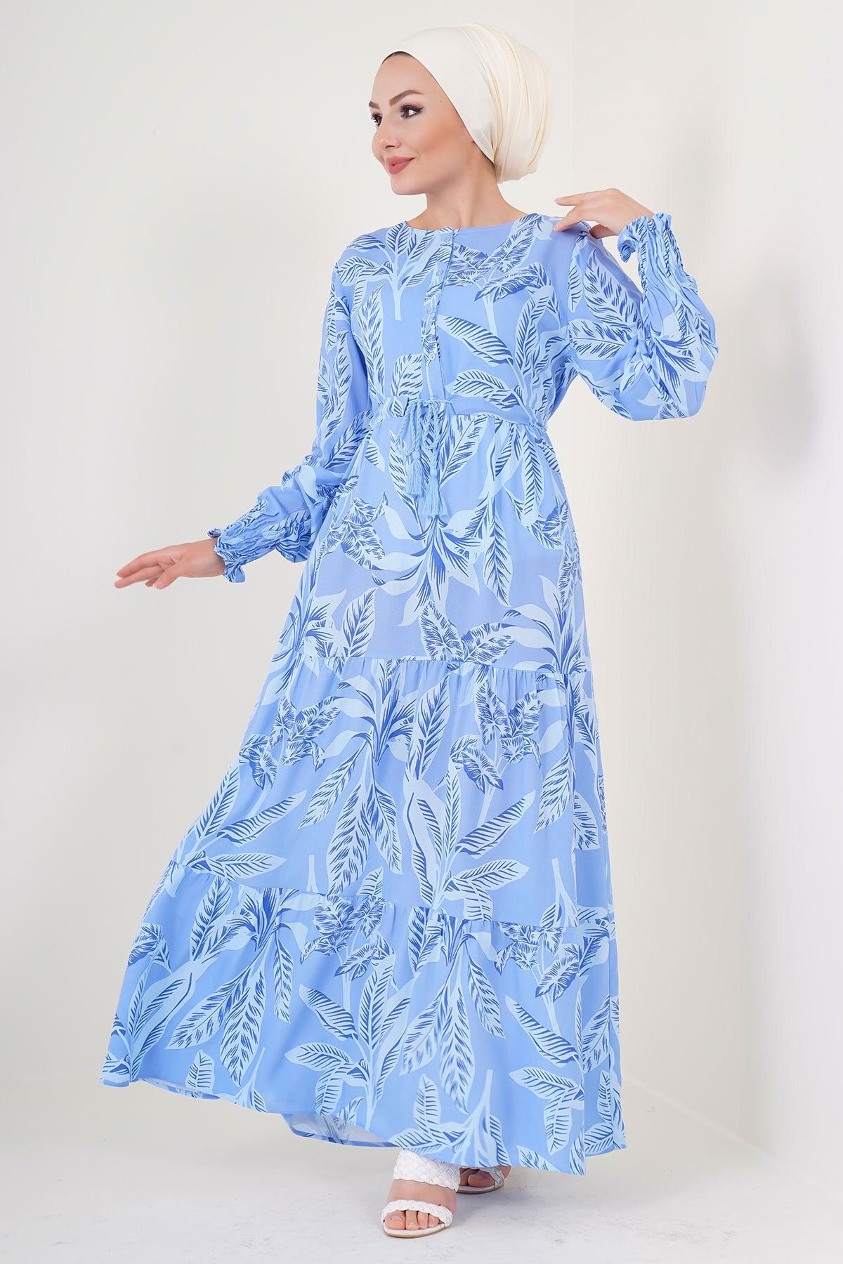 Bigdart-2145 Rochie Hijab Model - Albastru 6