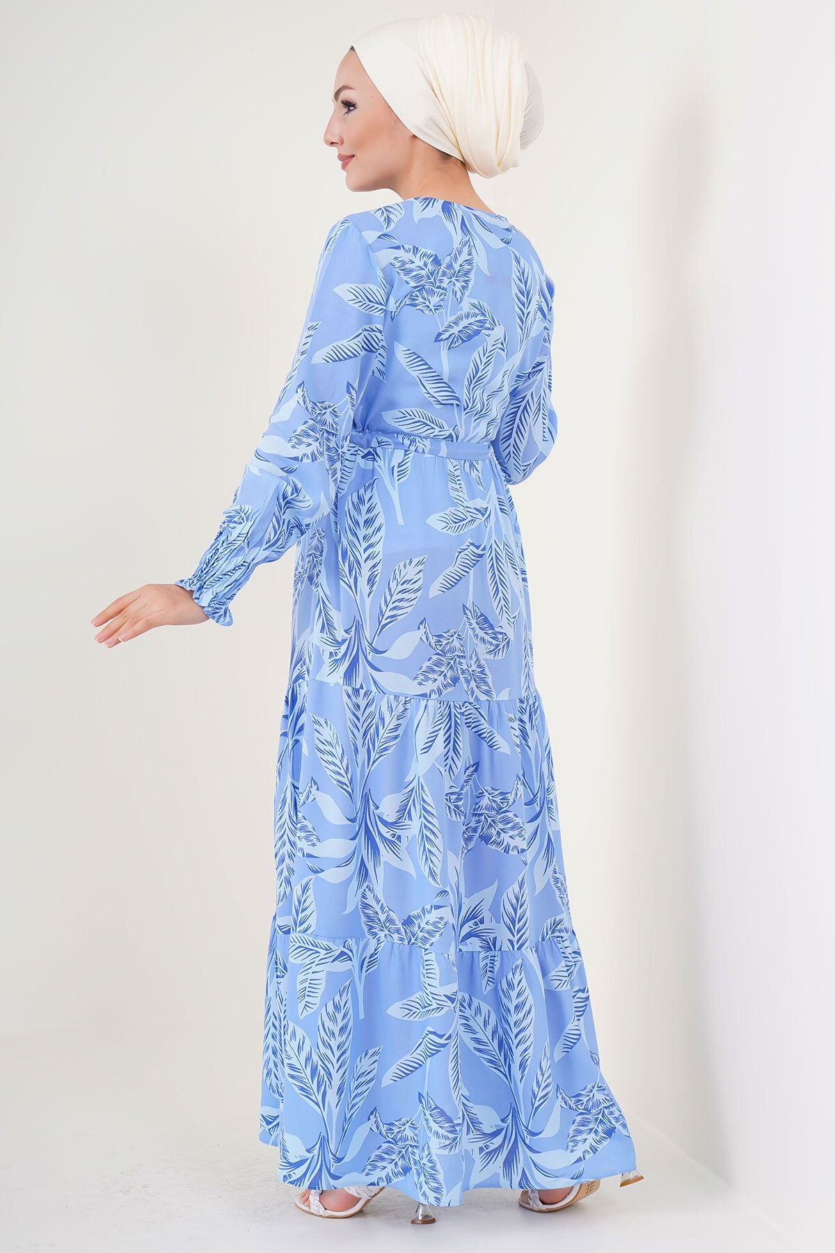 Bigdart-2145 Rochie Hijab Model - Albastru 7