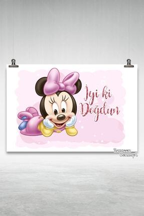 Raccoon Concept Baby Minnie Mouse Temalı Doğum Günü Afişi