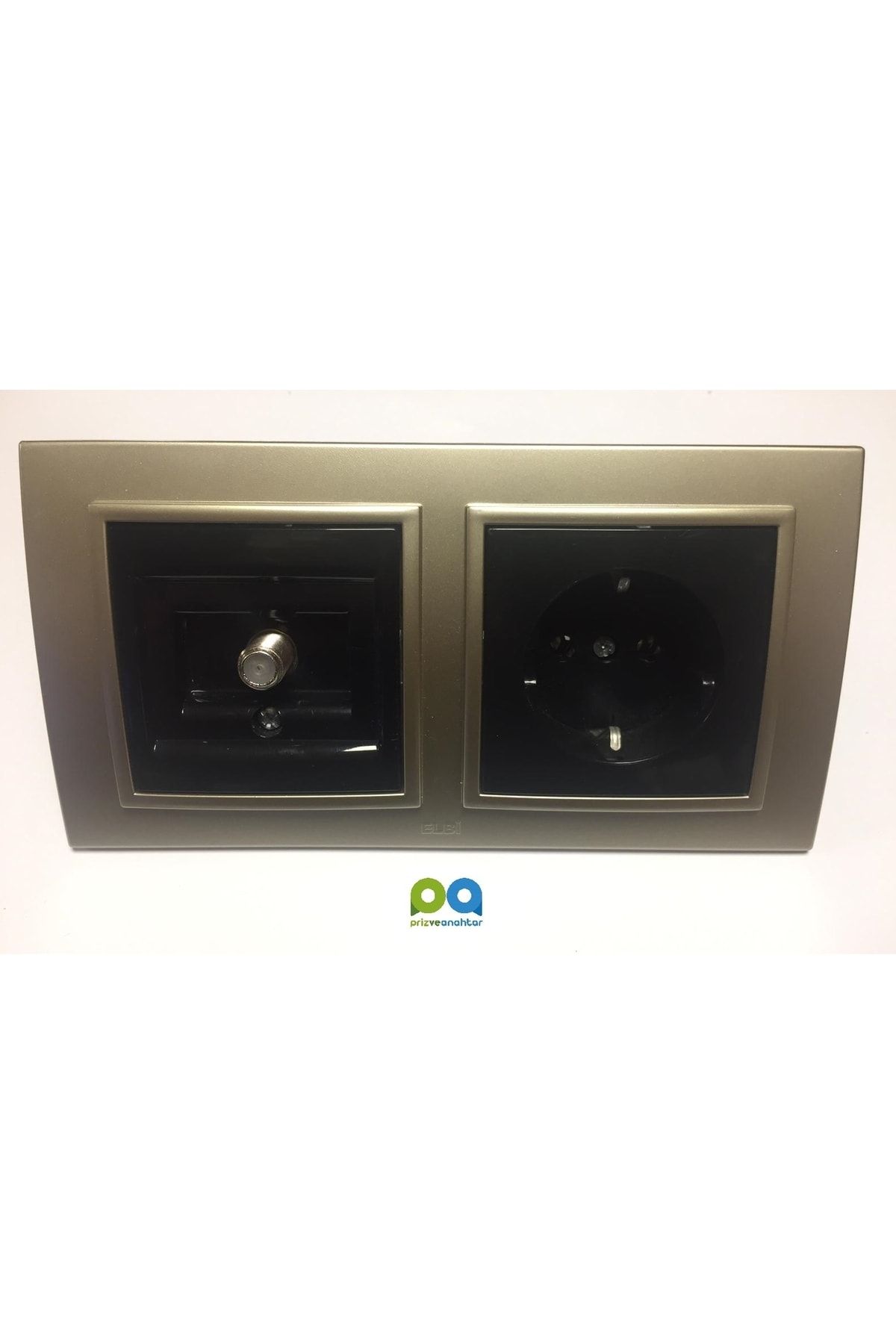 ELBİ-Zena Black Titanium Double Set - Grounded Socket and Frame 1