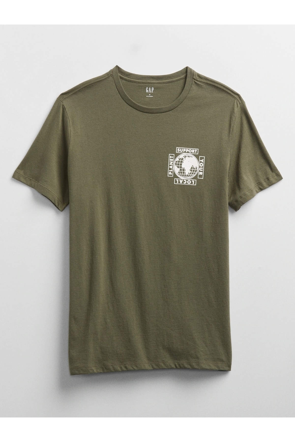 GAP Erkek Haki Grafik Baskılı T-shirt PG6104