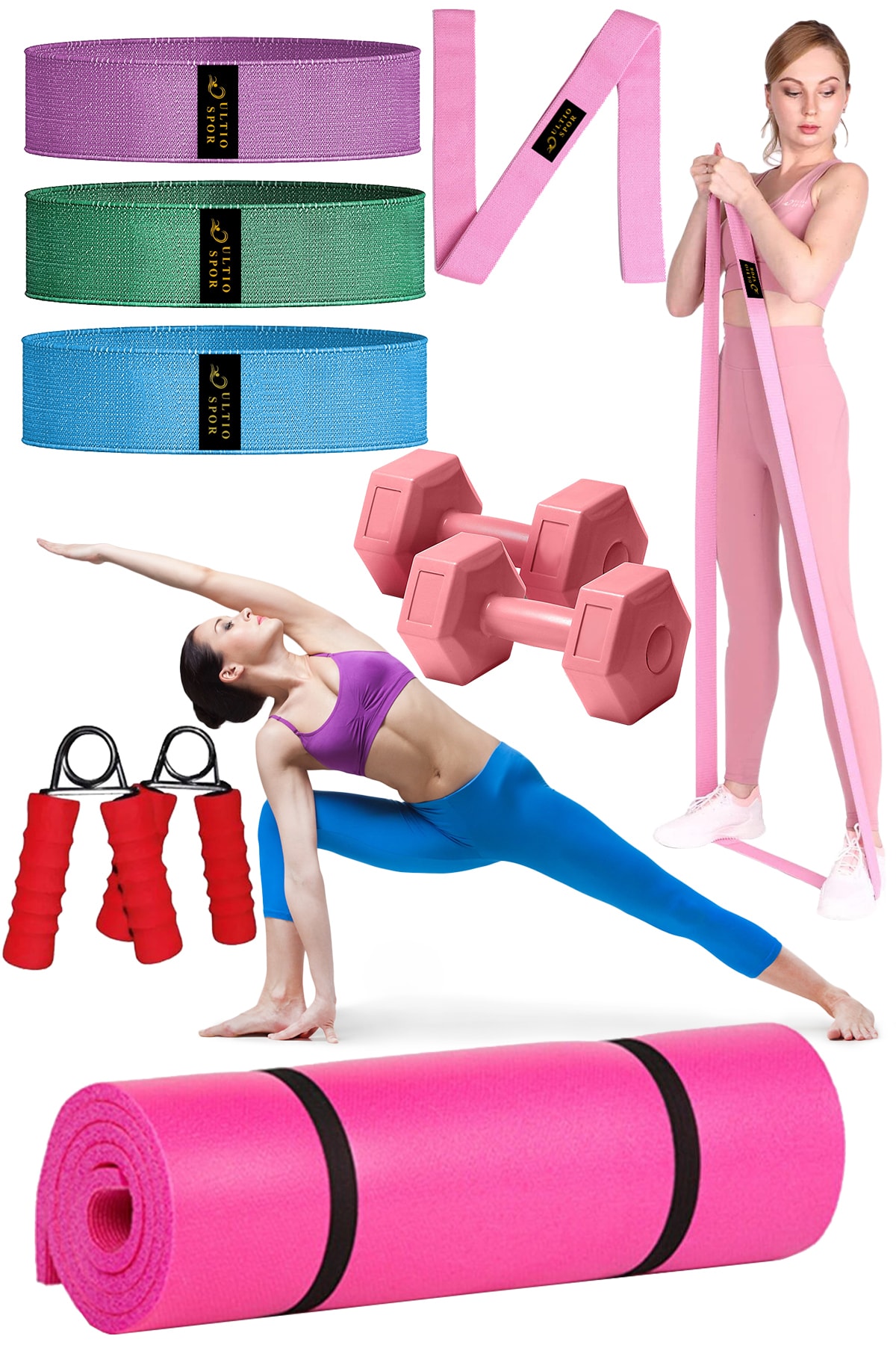 Ultio Spor 9 Parça Pilates Seti Süper Ekonomik Set Yoga Seti Jimnastik Set