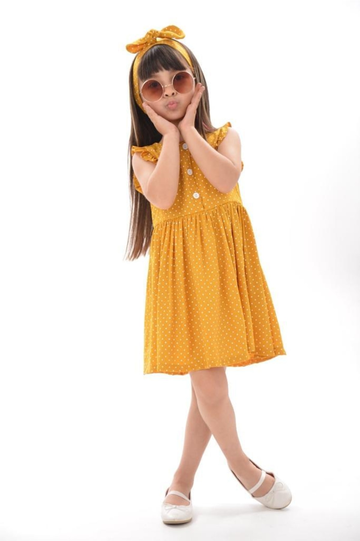Hairband Polka Dot Sleeveless Dress