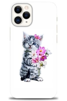Iphone 12 Pro Kılıf Hd Baskılı Kılıf - Sevimli Kedi + Temperli Cam kmap-iphone-12-pro-v-299-cm