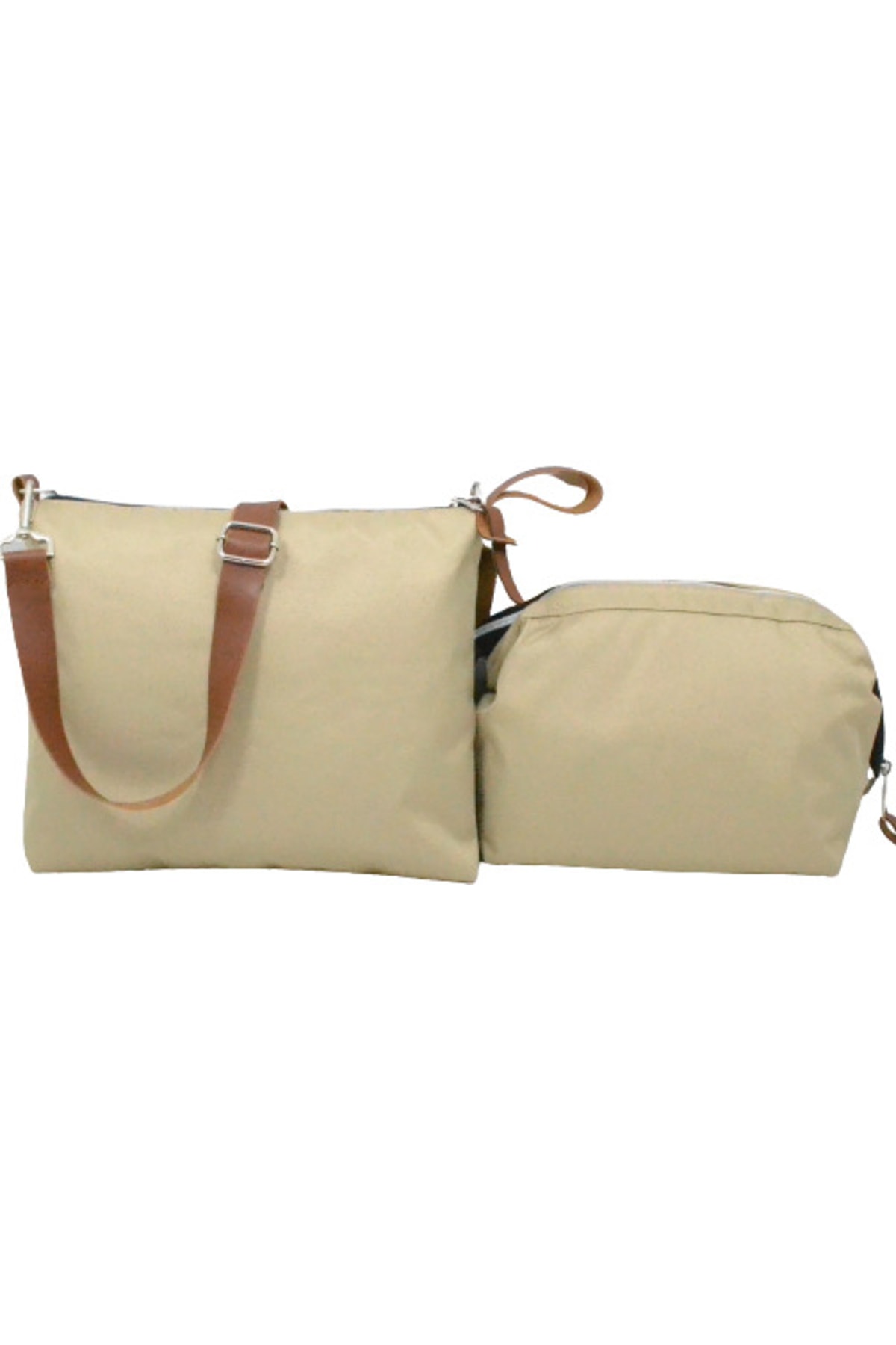 Babysi Mommy Bag Tasarım 3 Lü Set Bej Baby Anne Bebek Bakım Ve Kadın Çantası fotoğrafı 5 (önizleme)