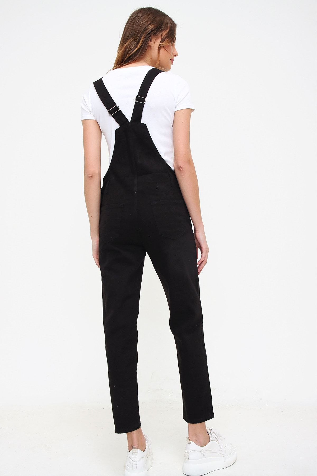 Trend Alaçatı Stili Jumpsuit Schwarz Regular Fit Fast ausverkauft YB10279