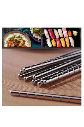 Kore Yemek Çubuğu Paslanmaz Metal Chopstick 10 Çift (20 Adet) CHP10