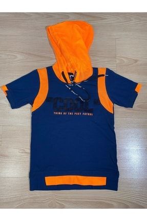 Kapşonlu Fileli Kısa Kollu T-shirt 3888