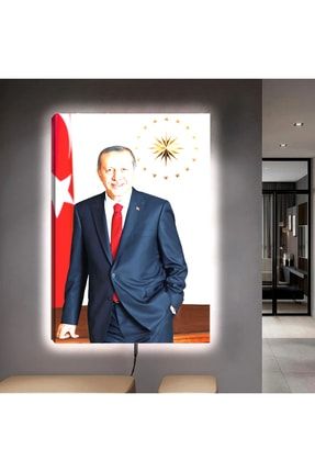 Ledli 90x60 Recep Tayyip Erdoğan Kanvas Tablo ZLKVS536