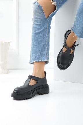 Tokalı Siyah Loafer Kadın Ayakkabı 2022045
