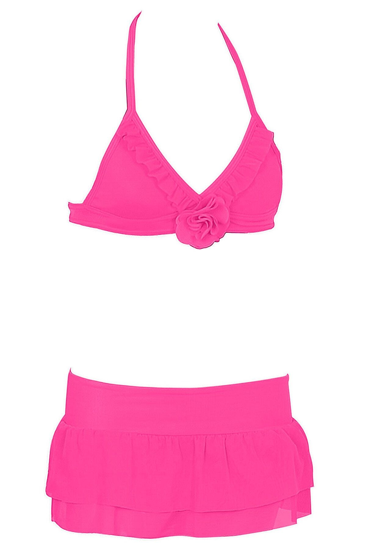 Kom Bikini Cu Fustă Fixă Cu Volan Din Tul Aztec Femeie - 4