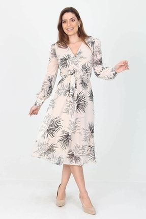 Kadın Bağlama Detaylı Desenli Yeni Sezon Şifon Elbise Ry0019 RY0019