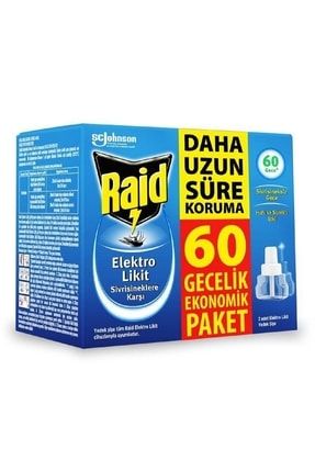 Raid Elekro Likit 2 Yedek, Ekonomik Paket, 60 Gece (sivrisineklere Karşı) RAİD ELEKTRO LİKİT 2 YEDEK