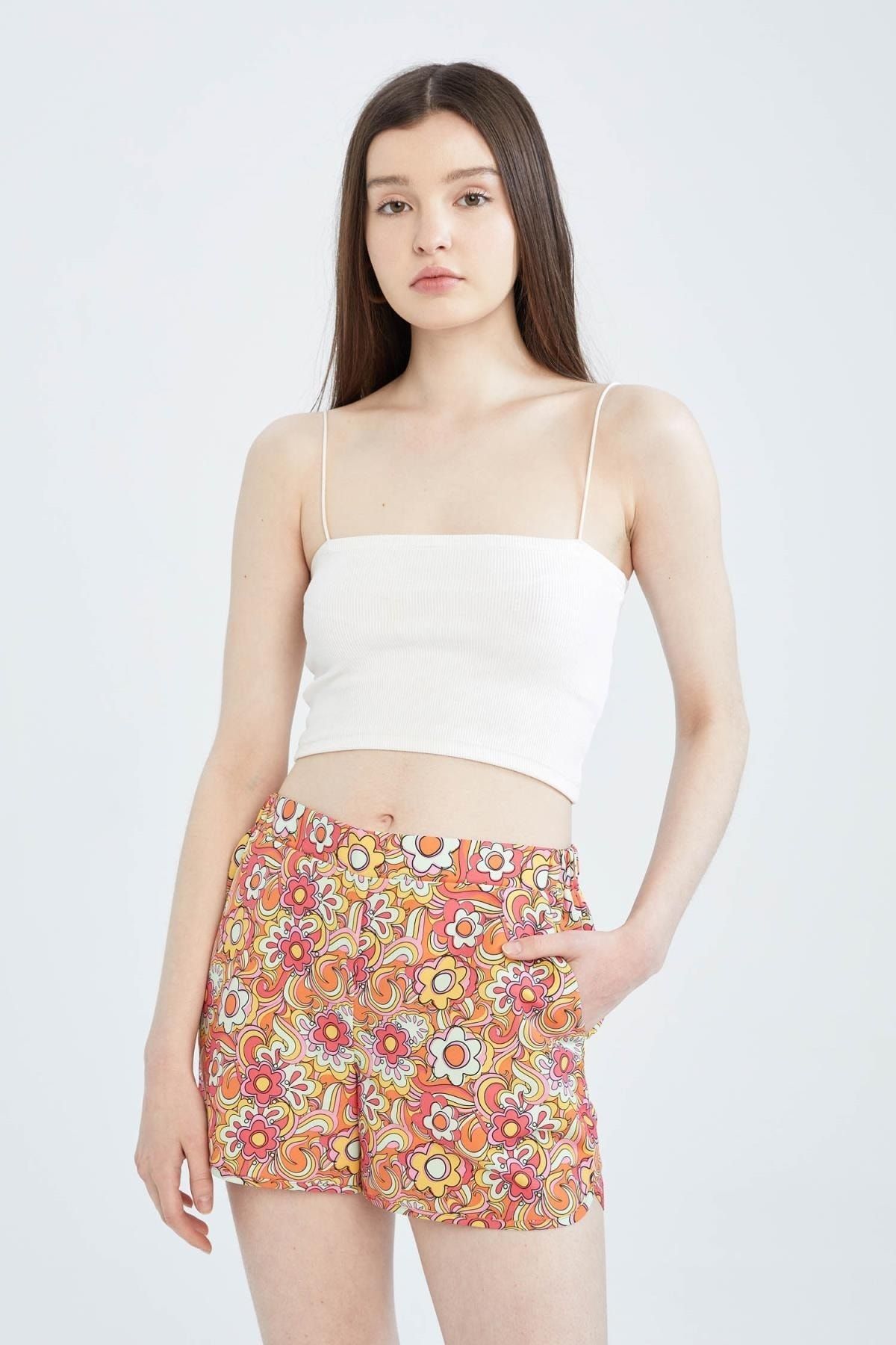 DeFacto Badeshorts Orange Print Fast ausverkauft