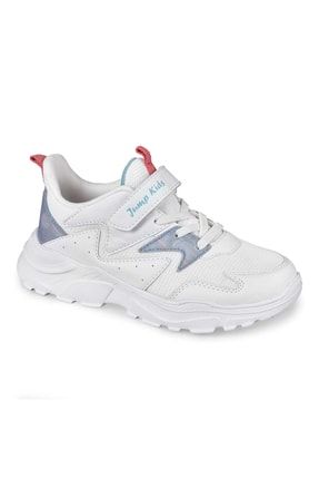 Beyaz - Mavi - Somon Pembe Kız Çocuk Spor Ayakkabı KNL518