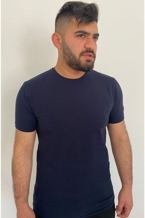 Likralı T-shirt, Kısa Kol, Yuvarlak Yaka, Basic TSHRTK-1000-0004