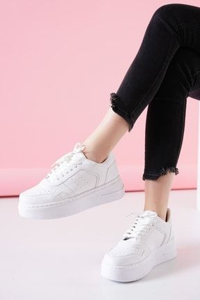 Beyaz - Basic Kadın Sneaker Spor Ayakkabı A011-798