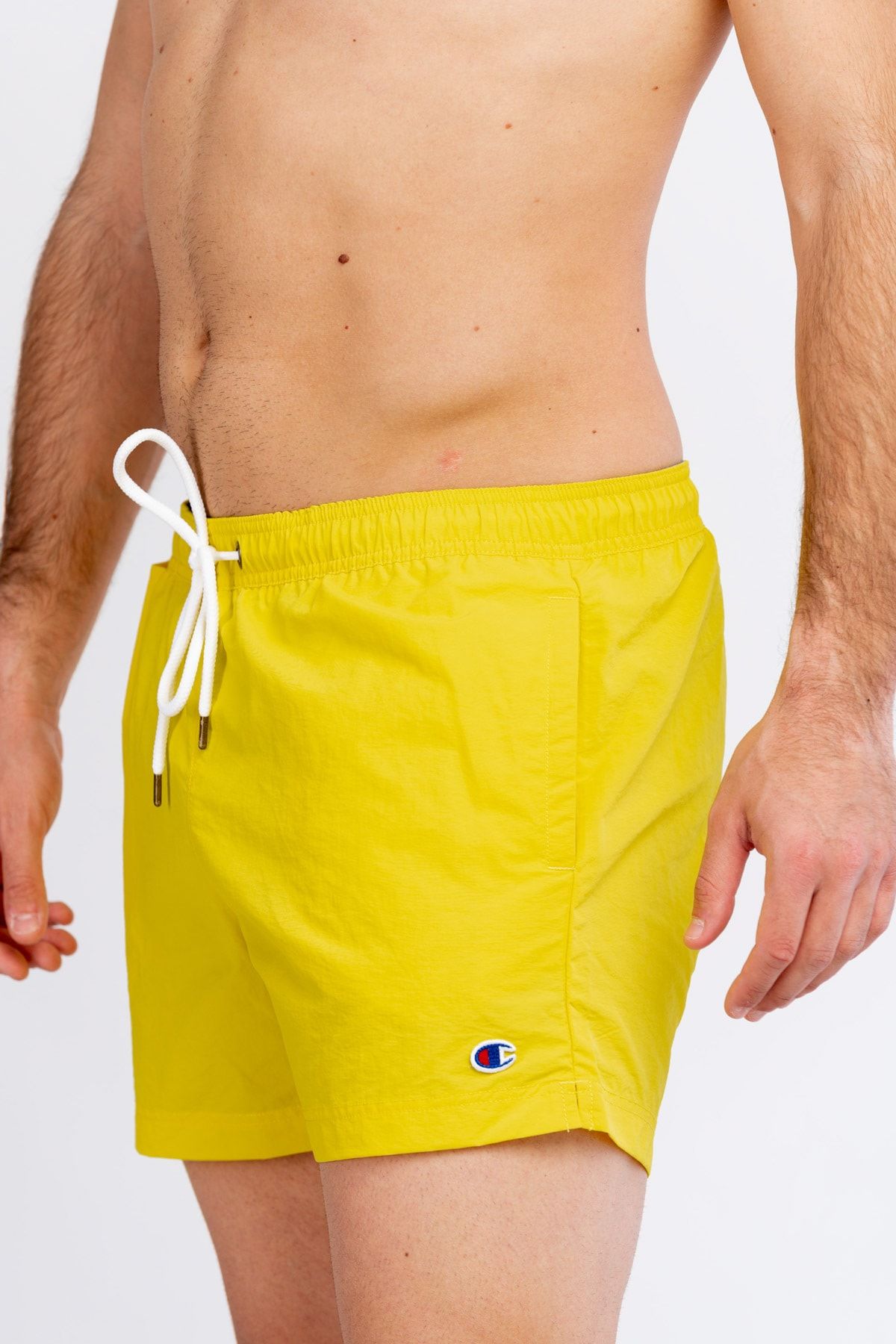 Champion Swim Shorts Yellow Plain Trendyol