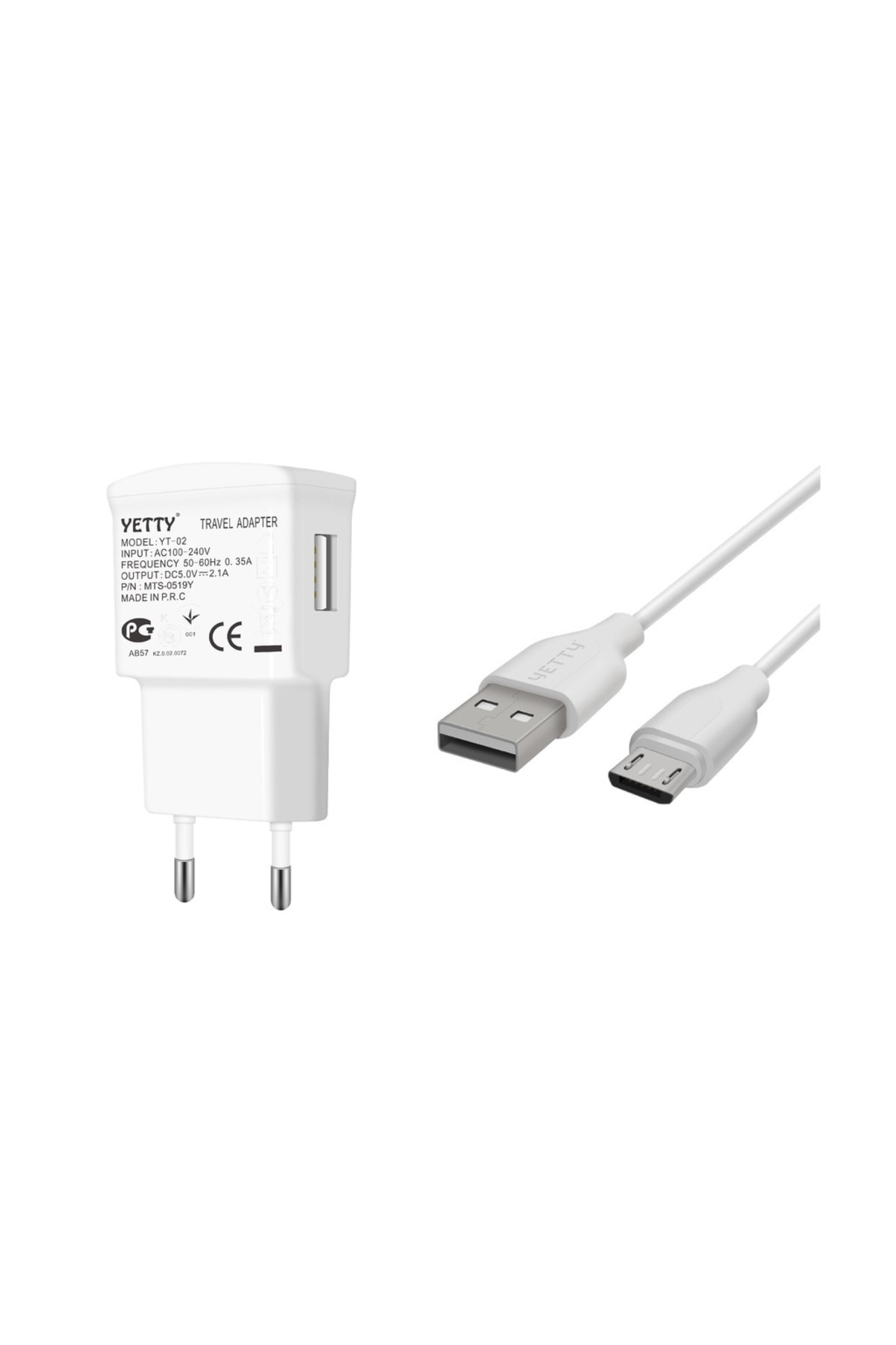 Şarj Aleti 2.1 Amper Beyaz 1.2 Mt Kablo