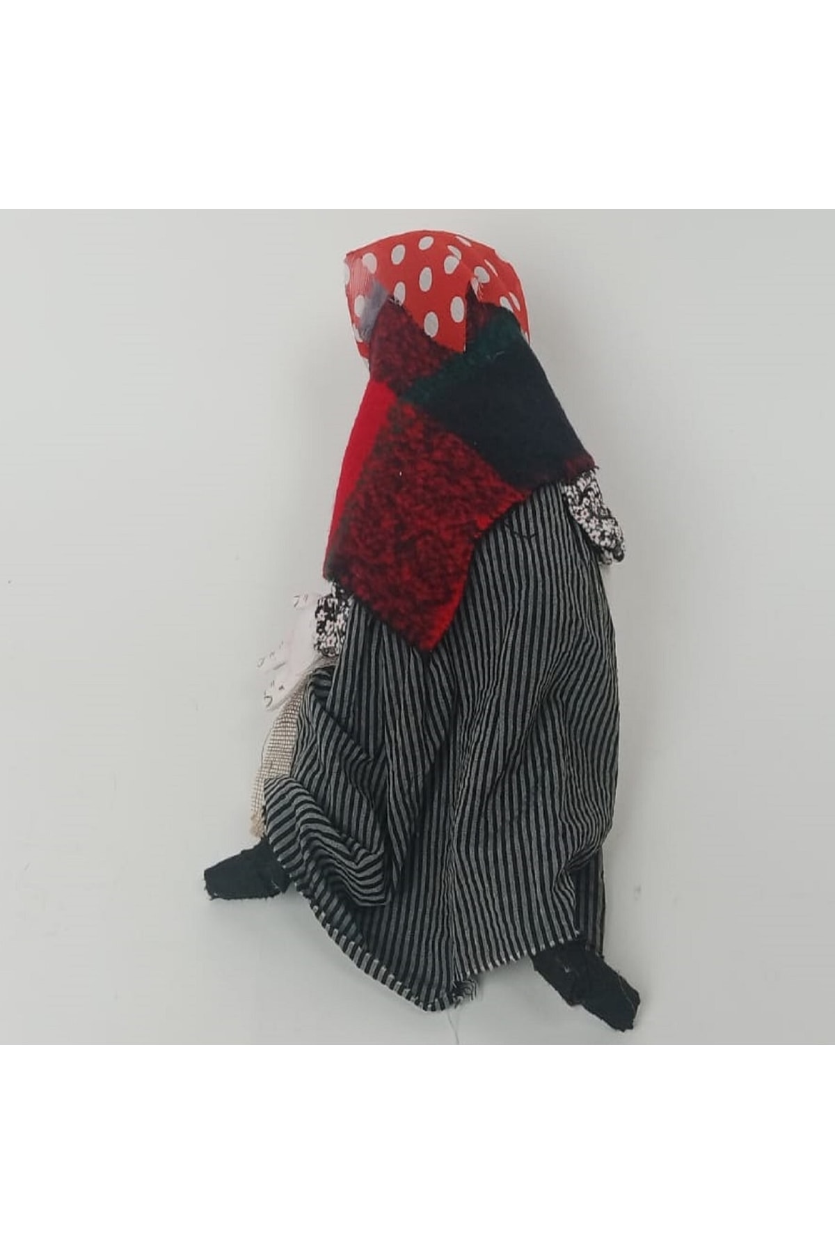 Adosgood Kırmızı Puantiyeli Babushka Bebek Şarkı Söylemeyi Seven Çuval Bezi Etekli Büyükanne Waldorf fotoğrafı 2 (önizleme)