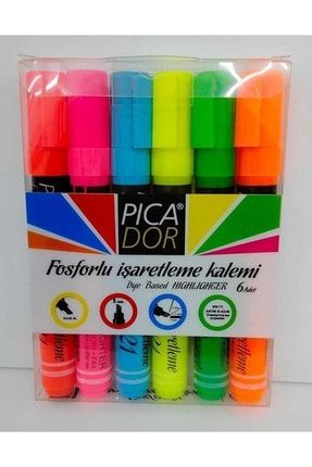 Fosforlu Işaretleme Kalemi 6 Renk Picador6