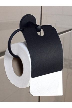 Siyah Paslanmaz Wc Kağıtlık Kapaklı Tuvalet Kağıtlığı Tuvalet Kağıdı Tutucu Askısı LOFTUS00168