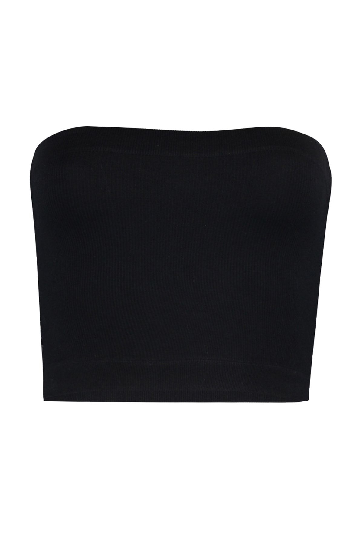 Trendyol Collection-Black to White 2-Piece Seamless Ribbed Strapless Knitted Sports Bra 7