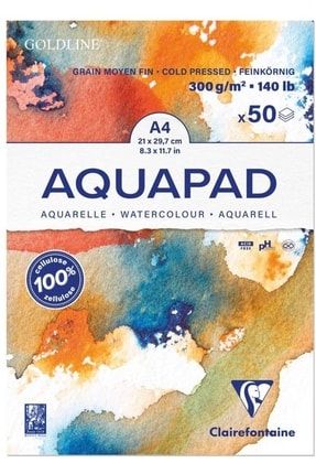 Goldline Aquapad Soğuk Baskı - Orta Doku Sulu Boya Defteri 300 Gr. A4 50 Yaprak GLD-A4
